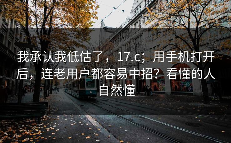 我承认我低估了，17.c；用手机打开后，连老用户都容易中招？看懂的人自然懂